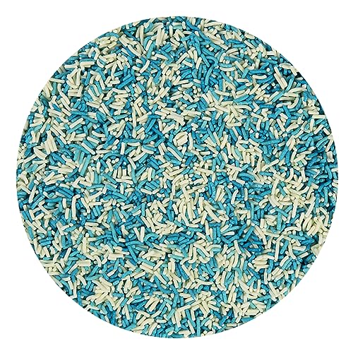BrandNewCake® Virutas de Chocolate Azul/Blanco 700gr - Decoración para Tartas - Sprinkles - Adornos para Repostería