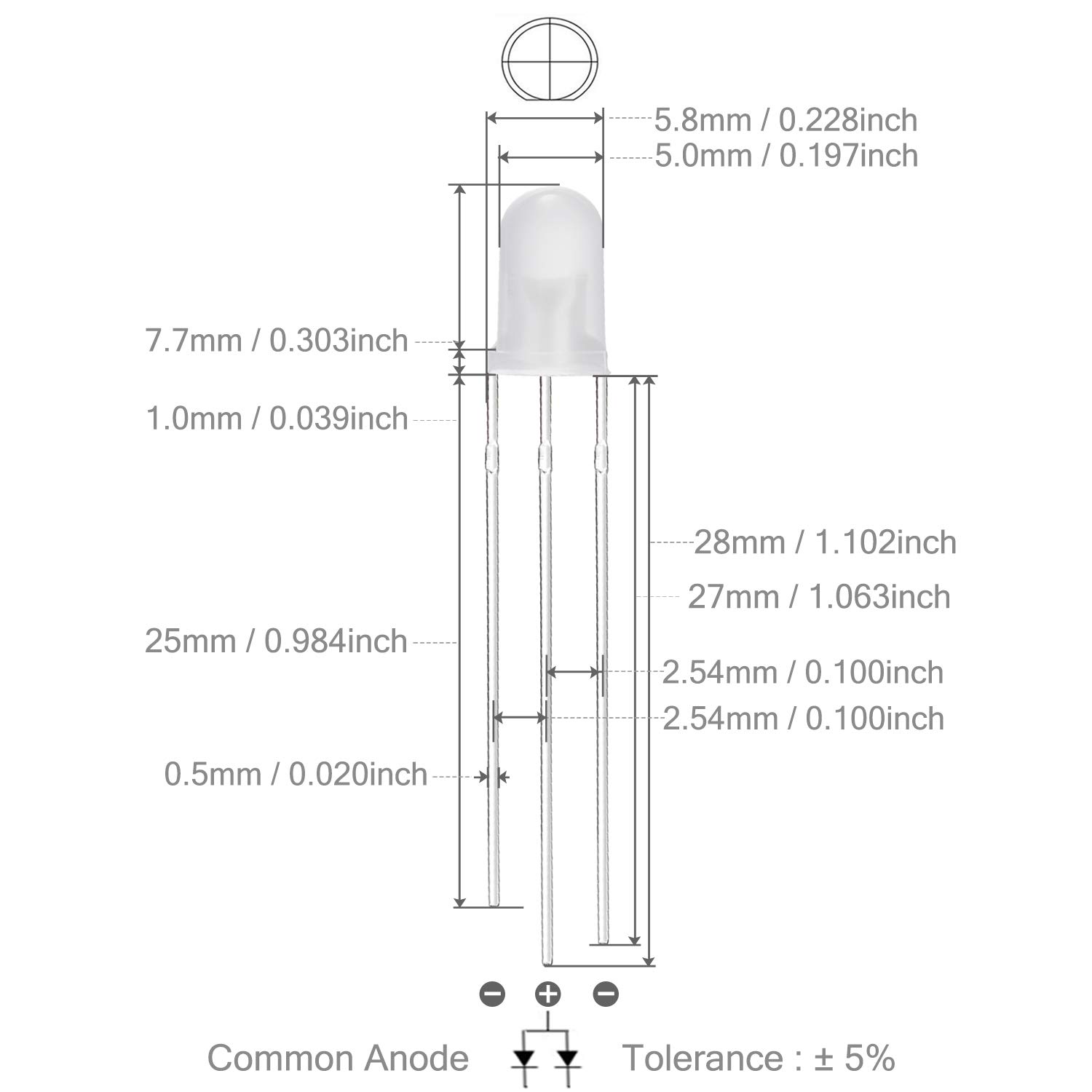 Biadesivo 3 M CHANZON 100 Pezzi 3mm Rosso E Giallo-verde LED Diffuso Luci A Diodi Led