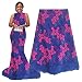 pqdaysun 5 Yards African Net Lace Fabrics Nigerian French Fabric Embroidery and Rhinestones Guipure Cord Lace (royal blue)