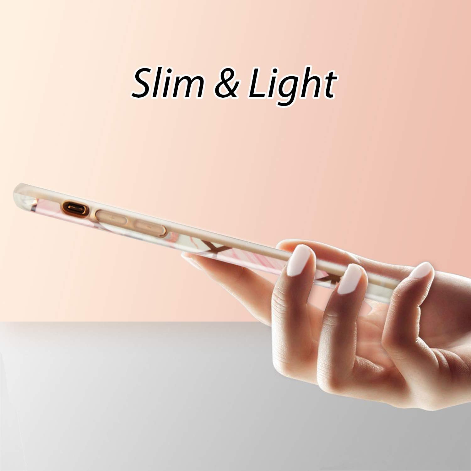 Coolwee for iPhone 11 Pro Case Marble Slim Fit Bling Glitter Sparkle Bumper Foil Stripe Thin Cute Design Glossy Finish Soft TPU Girls Women Protective Cover for Apple iPhone 11 Pro 5.8 inch Rose Gold