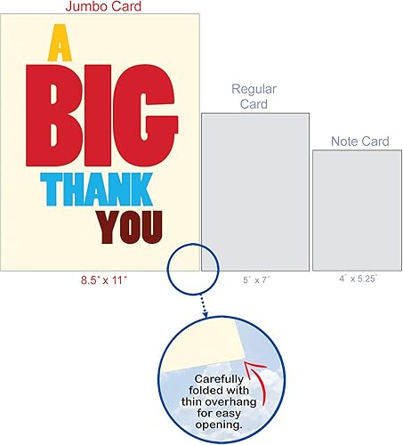 Miniatura 4 de NobleWorks - Divertida tarjeta de notas de 8.5 x 11 pulgadas con sobre, divertida tira de cómics de dibujos animados, tarjetas de tamaño jumbo de