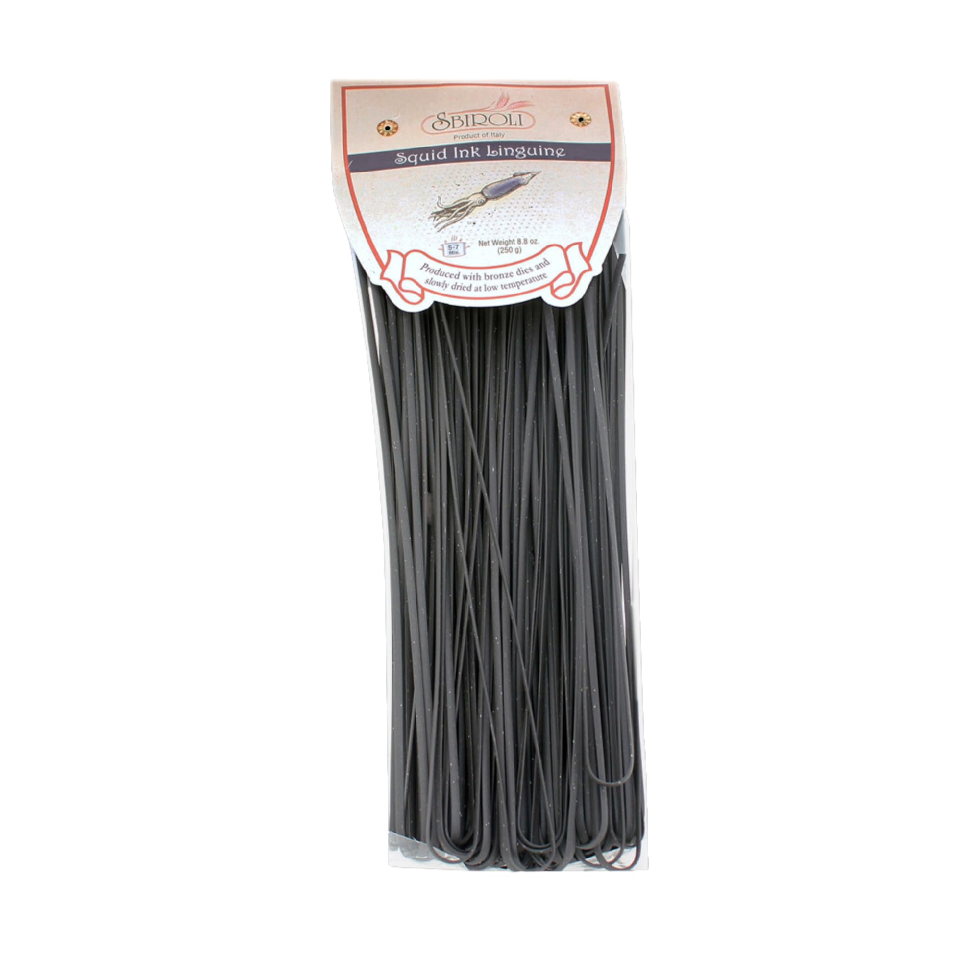 SBIROLI Linguine Squid Ink Flavor, 8.8 Ounce