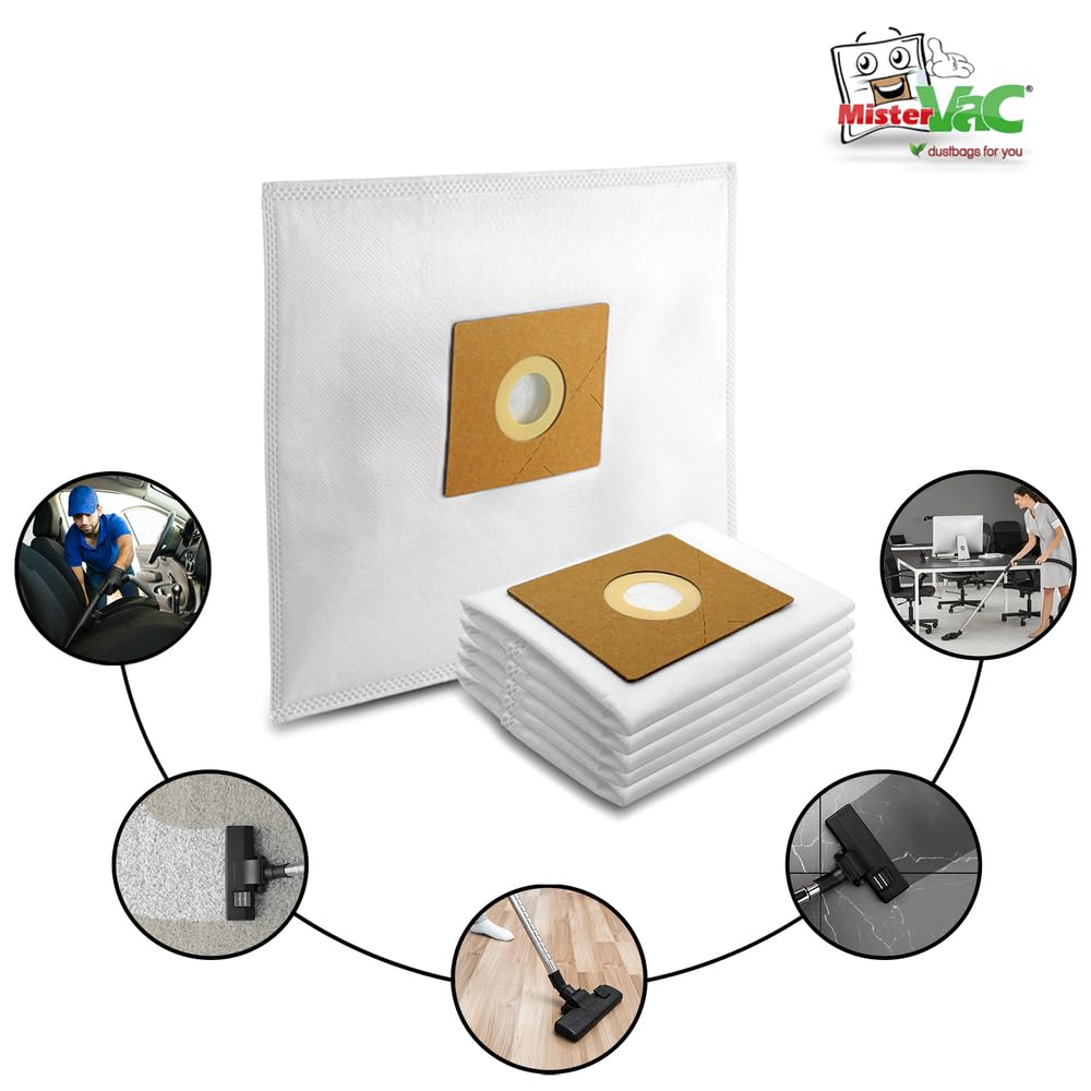 MisterVac 10 Sacchetti Per Aspirapolvere + 2 Filtri - Compatibili Con ForMe FVC 1070 - Tessuto 5 Strati