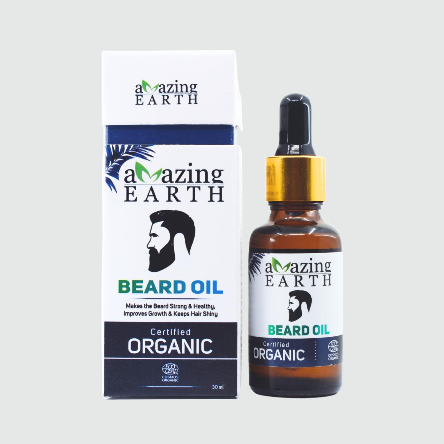 Certified Organic Beard Growth Oil for Men | Patchy Beard Solution | Fast Beard Growth | Soft & Thick Beard | Organic Natural Oils | Non-Sticky Daily Use (30ml)
