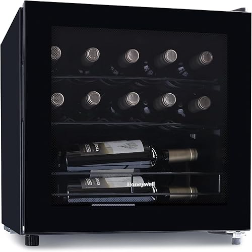 Miniatura 9 de Honeywell Refrigerador de vino con compresor de 34 botellas, gran bodega independiente para vino tinto, blanco, champán o vino espumoso, control