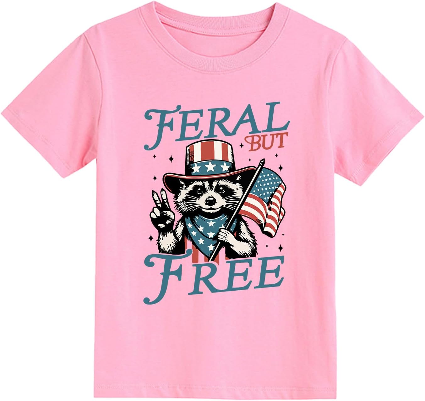 4th of July Todder Boys Girls Shirt Raccoon Monster Trucks Tees Patriotic Independence Day Tops 2-7 Years