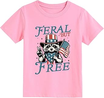 4th of July Todder Boys Girls Shirt Raccoon Monster Trucks Tees Patriotic Independence Day Tops 2-7 Years