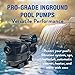 Doheny's Pool Pro Variable Speed Inground Swimming Pool Pump | 3.0 HP VS Pump, 230V, Self-Priming, Max Flow 131 GPM | 2 Inch Internally Threaded | Programmable Timer | Hard-wired