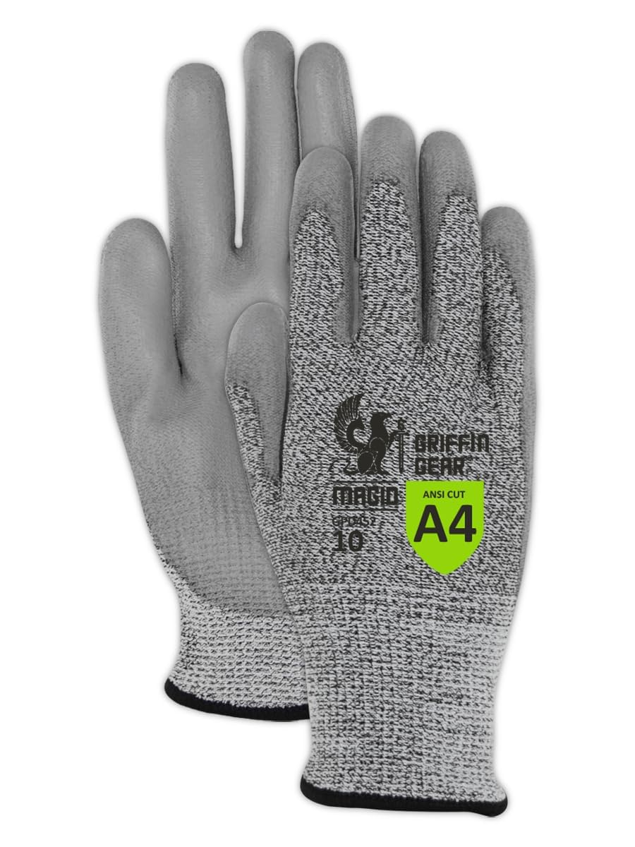 MAGID Griffin Gear ANSI A4 Sandy Nitrile Coated Work Gloves