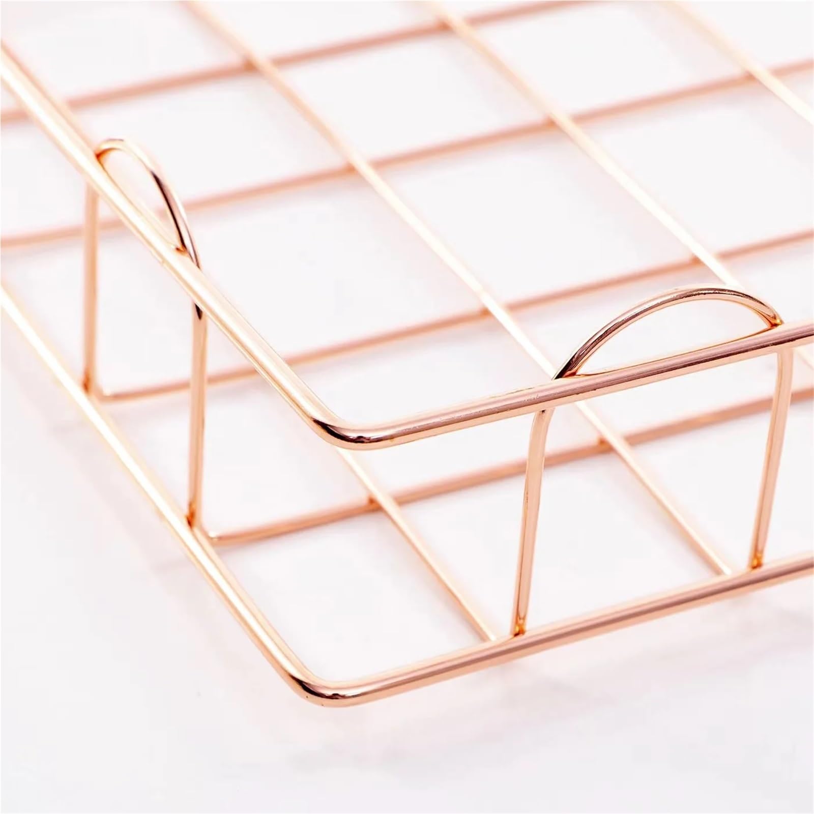 Bandeja de metal de oro rosa para cartas, apilable, para escritorio, elegante solución de almacenamiento de archivos, perfecta para suministros de oficina y gestión de documentos