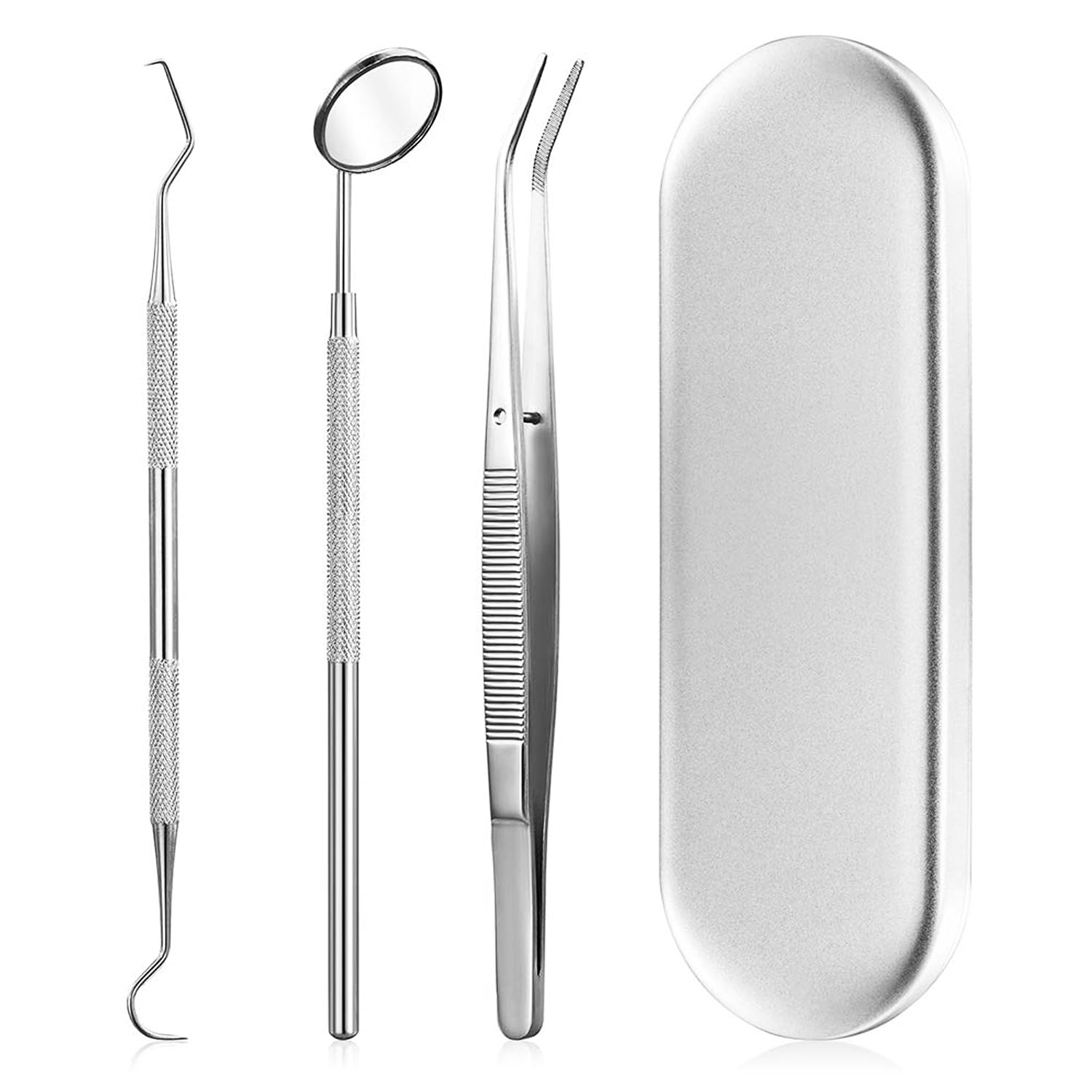 CoolShef 3Pcs Dental Kit with Case – Stainless Steel Plaque Remover for Teeth, Professional Teeth Cleaning Tools Including Dental Mirror, Tweezers & Probe for Oral Care-picture-28