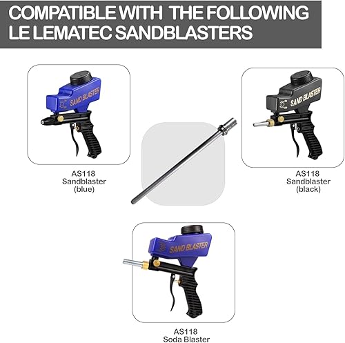 Miniatura 4 de Le Lematec Sand Blaster - Accesorio de boquilla larga, adaptador de punta de boquilla de chorro de arena para compresor de aire, pistola de soda y