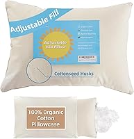 LOFE Organic Kids Pillow 16x22 with Adjustable Loft - 100% Organic Cotton Shell, Hypoallergenic Youth Pillow for Sleeping, Machine Washable