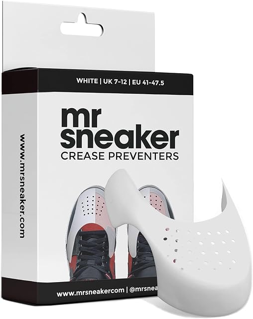 MrSneaker 2 Pairs Shoe Crease Protectors, Anti Wrinkle Toe Box Crease Guards, Shoe Crease Guards for Air Force 1, Air Jordan. (UK 3-6.5, Black)