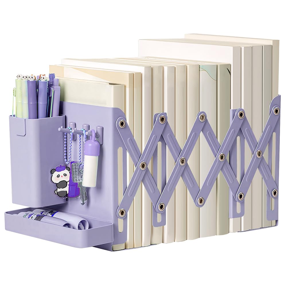 Retractable Desktop Bookstand Vertical Table Bookshelf File Sorter Rack