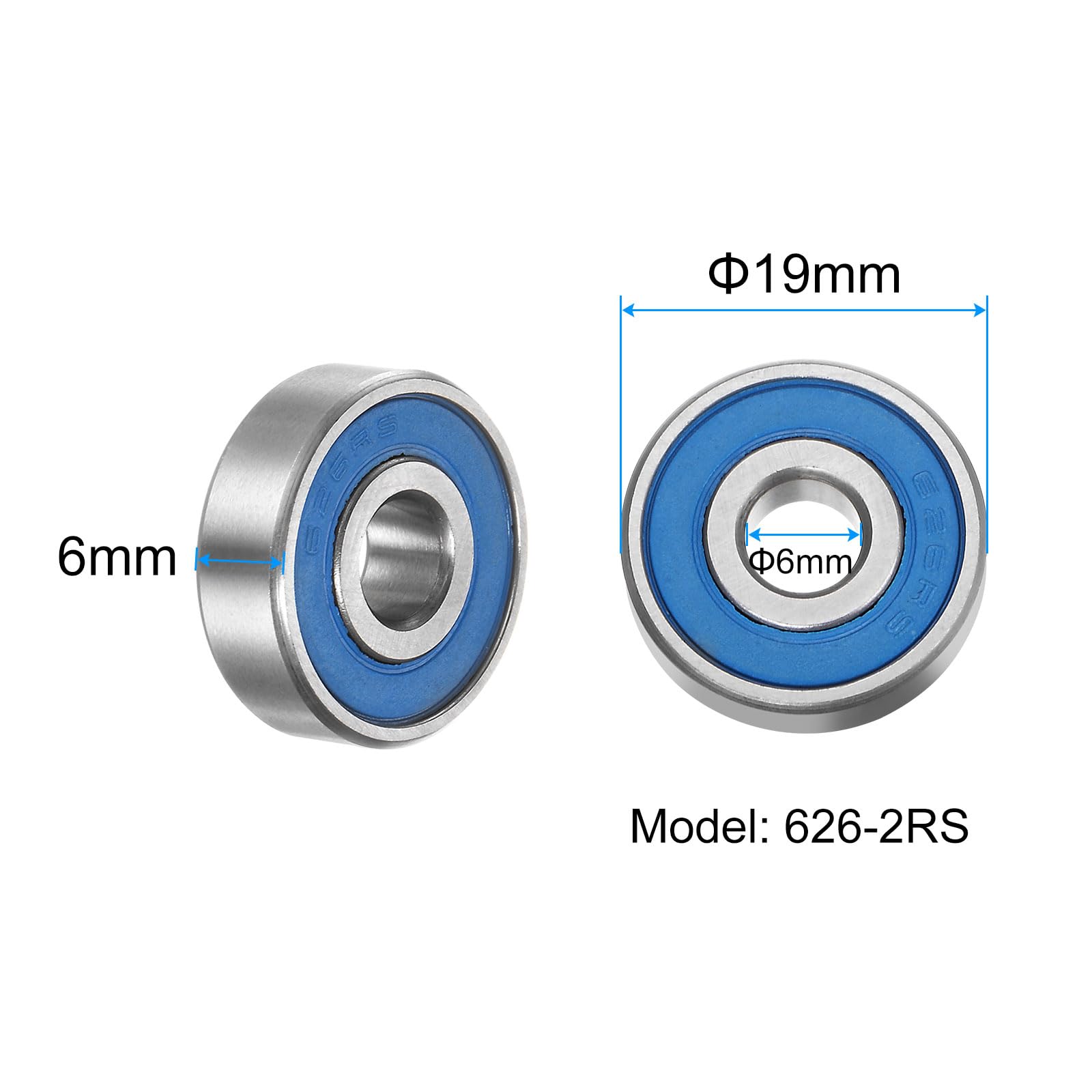 Akozon Lot De 10 Roulements à Billes 6803-2RS à Rainure Profonde Scellés En Caoutchouc - 17 Mm X 26 Mm X 5 Mm