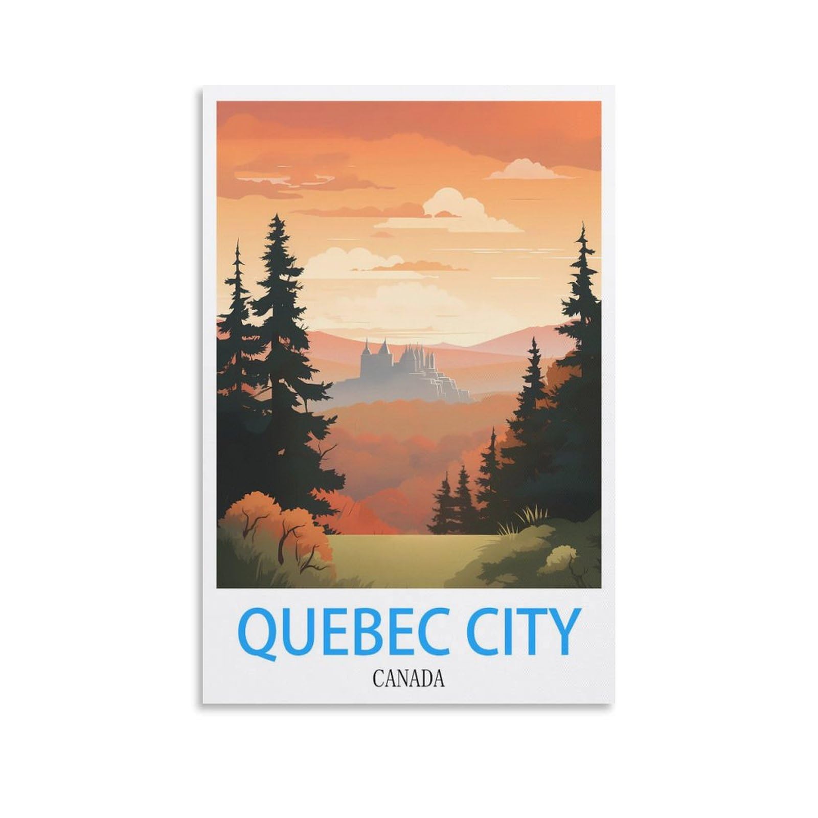 Metal Tin Sign,Quebec City Canada,Tin Sign Metal Retro Art Wall Poster for Home Club Garden Decor 30x40cm