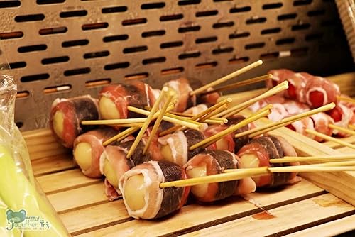 Vista 19 de JapanBargain 4114 - Brochetas de bambú para asar a la parrilla Shish Kabob, fuente de chocolate, fuente de chocolate, palillos largos