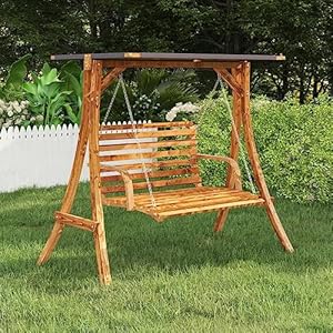 Ajjhuuki Verandaschaukel mit anthrazitfarbenem Dach