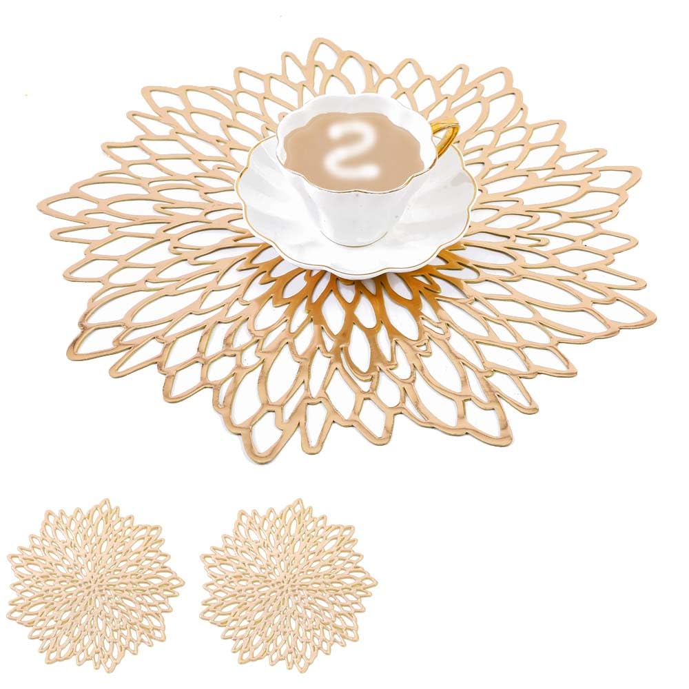 Mangata Gold Placemats and Coaster Sets of 2