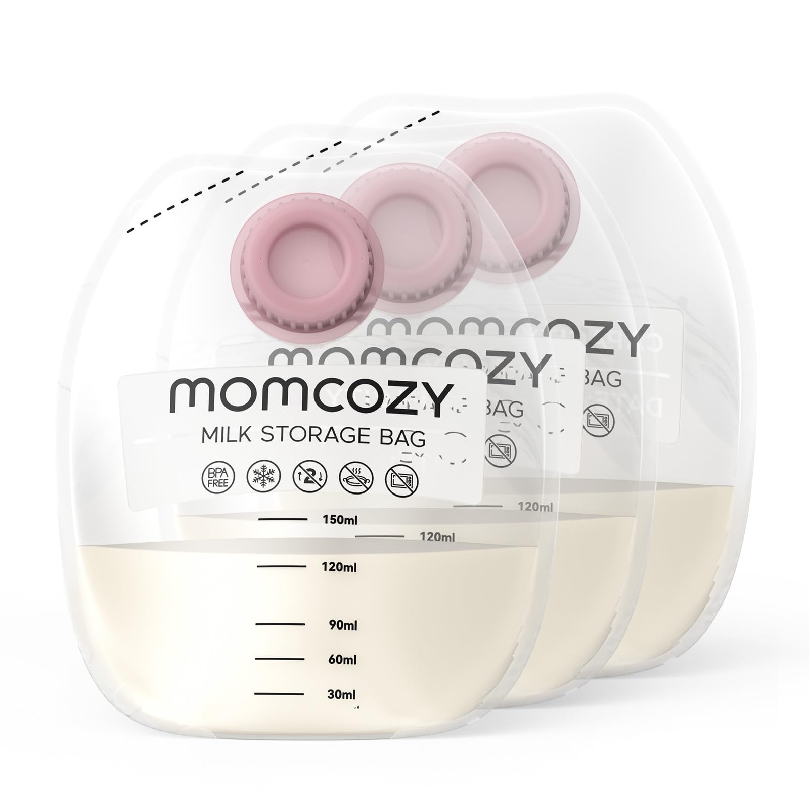 Momcozy Breastmilk Storage Bags, Holds 5 oz, 32 Ct, BPA Free