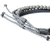 Vista 49 de Handmade Natural Stone Beaded Healing Bracelet Gift for Men Adjustable Rope String Bracelet (picasso jasper, Adjustable)