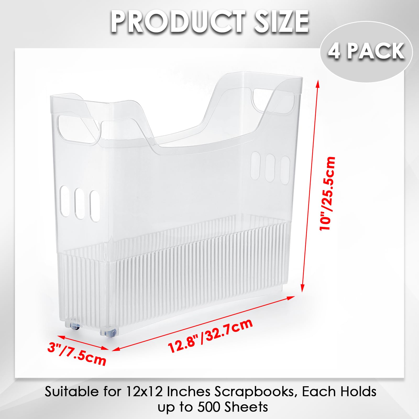 Cobenga Lot de 4 bacs de rangement pour papier de scrapbooking avec