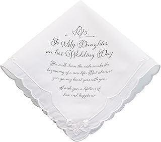 Lillian Rose mens Lillian Rose Daughter Verse Wedding Gift Keepsake Hankie, Multi-colour, One Size US, 6.5"