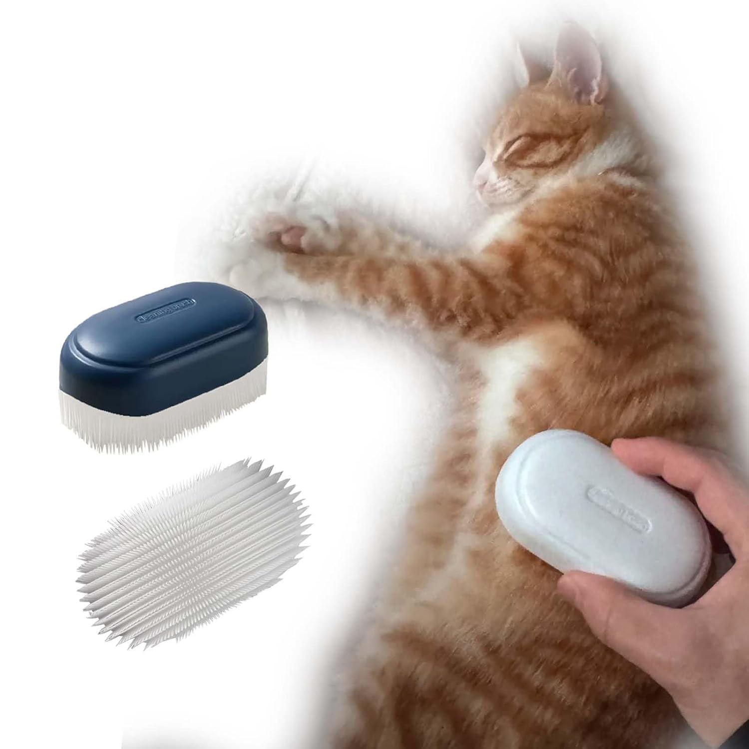 SoarExcelleryy Soft Fur Cat Brush - Over 1000 gentle cat tongue brushes with prickly serrations, suitable for sensitive cats - comfortable, lightweight, gentle, perfect for enhancing intimacy (Orange) image 5