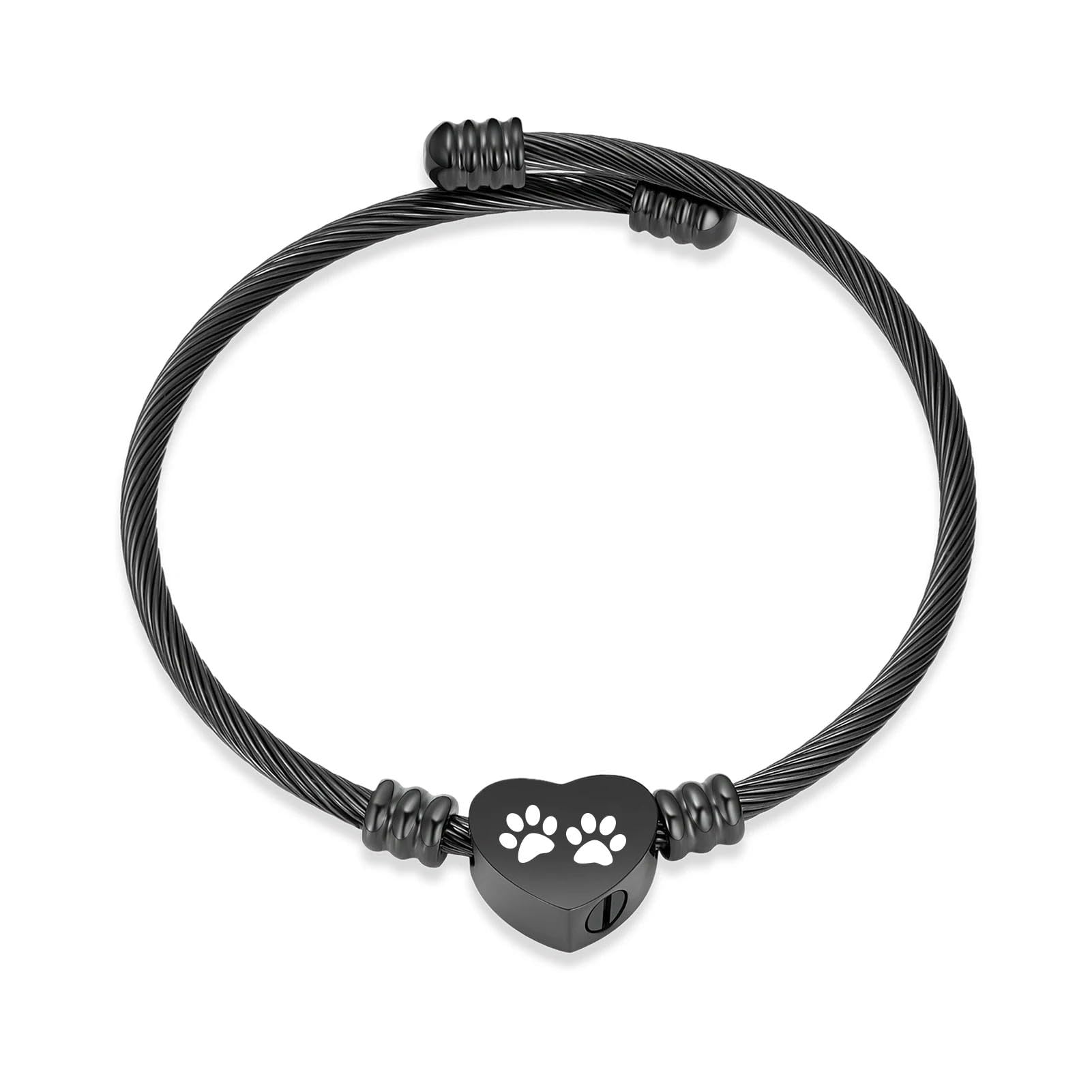 Cadeau souvenir deuil animal : bracelet de commémoration réglable en cœur