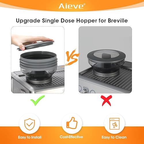 AIEVE Trémie à dose unique compatible avec Breville Barista Express Soufflet en silicone pour machine à expresso Breville Pompe à air pour nettoyage du marc de café résiduel - 2