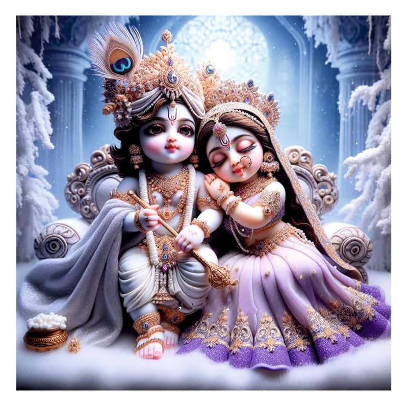 Image of British Terminal Cute little Bal Gopal Baby God Krishna| Kanha Ji | Laddu Lord Makhan Chor Painting Religious Poster for Pregnant Women for wall (matt thin vinyl,sticker,multicolor,unframed)| bj308