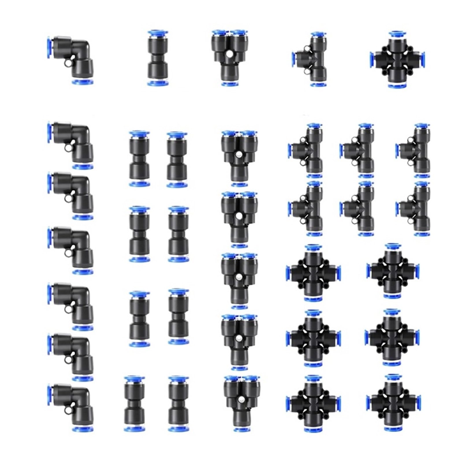 Eyjoutxgg 8Mm 32Pcs Pneumatic Fittings Kit 4Mm 6Mm 10Mm Push To Connect Air Hose Connectors Straight Elbow Tee Y Splitter Quick Release(8Mm)