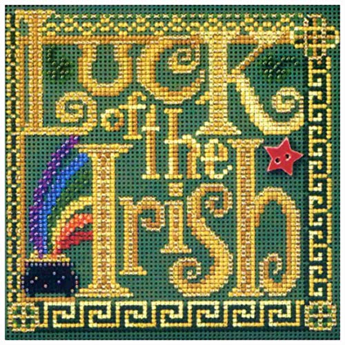 Luck of the Irish Beaded Counted Cross Stitch Kit Mill Hill 2012 Buttons Beads Spring MH142105