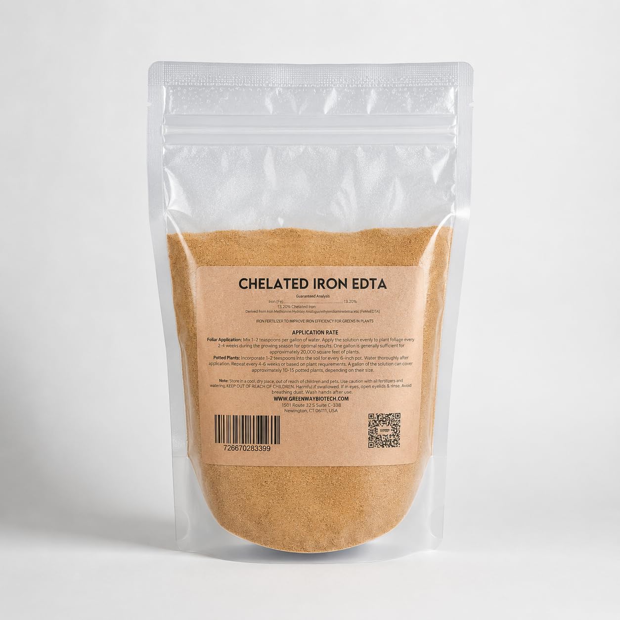 1 lb Iron Chelate with 6% Nitrogen 100% Water Soluble Chelated Iron