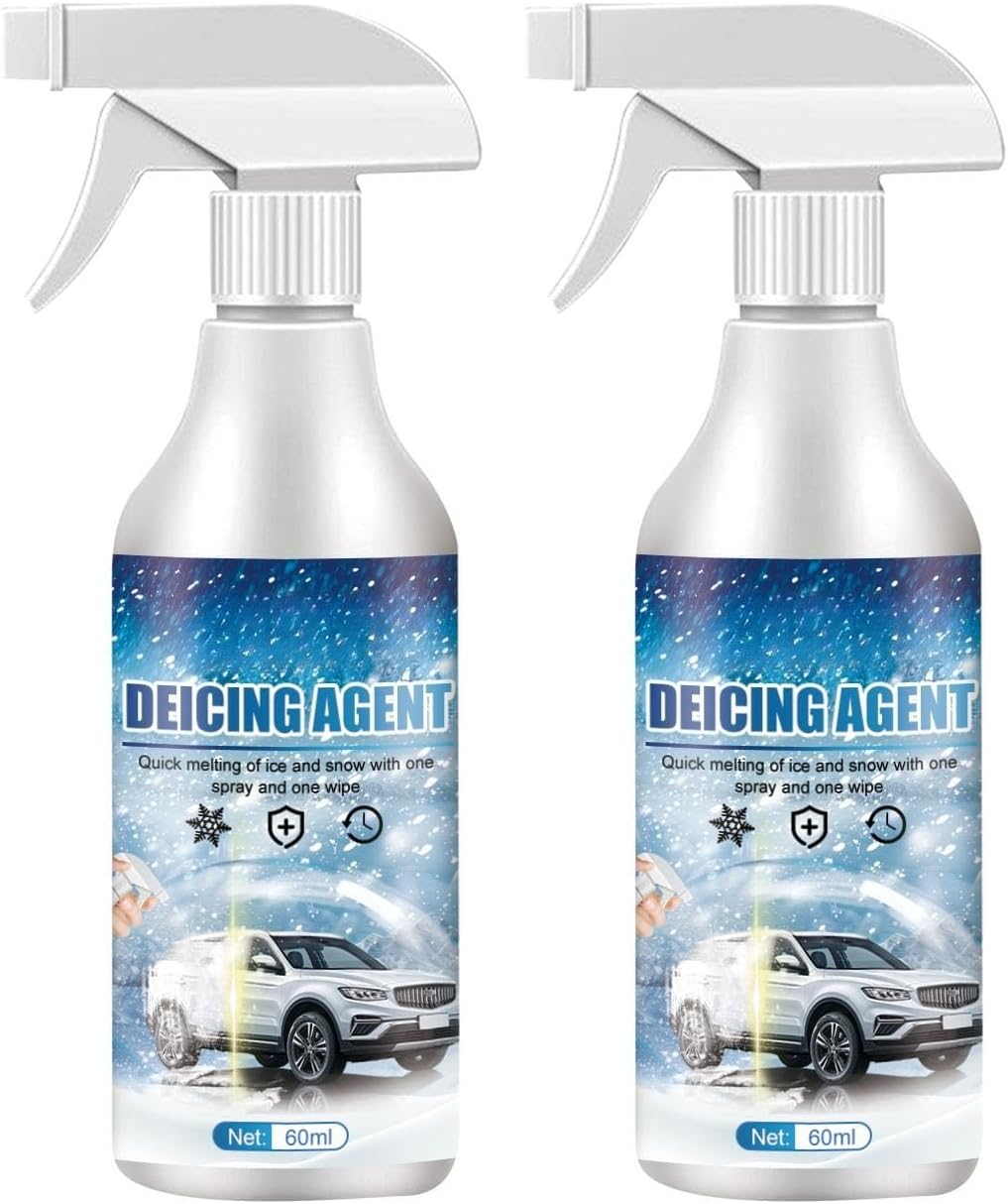 2PCS Car Windshield De-Icer Spray, Ice and Snow Melting Spray, Deicer Spray for Car Windshield, Easy to Use, 2 Packs