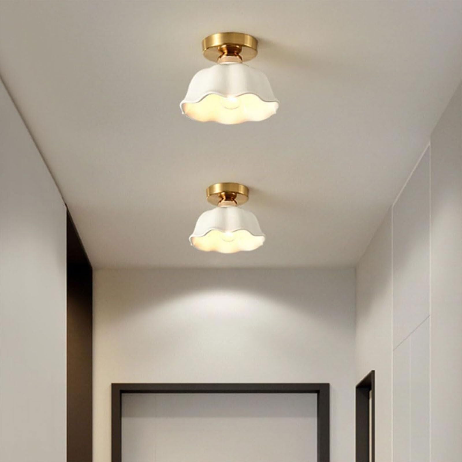 Genérico Kremowy Kolor Kremowy Kryty Sufitowa Lampa Sufitowa Ceramiczna Lampa Sufitowa Do Salonu I Sypialni (1 Opakowanie/2 Opakowanie)