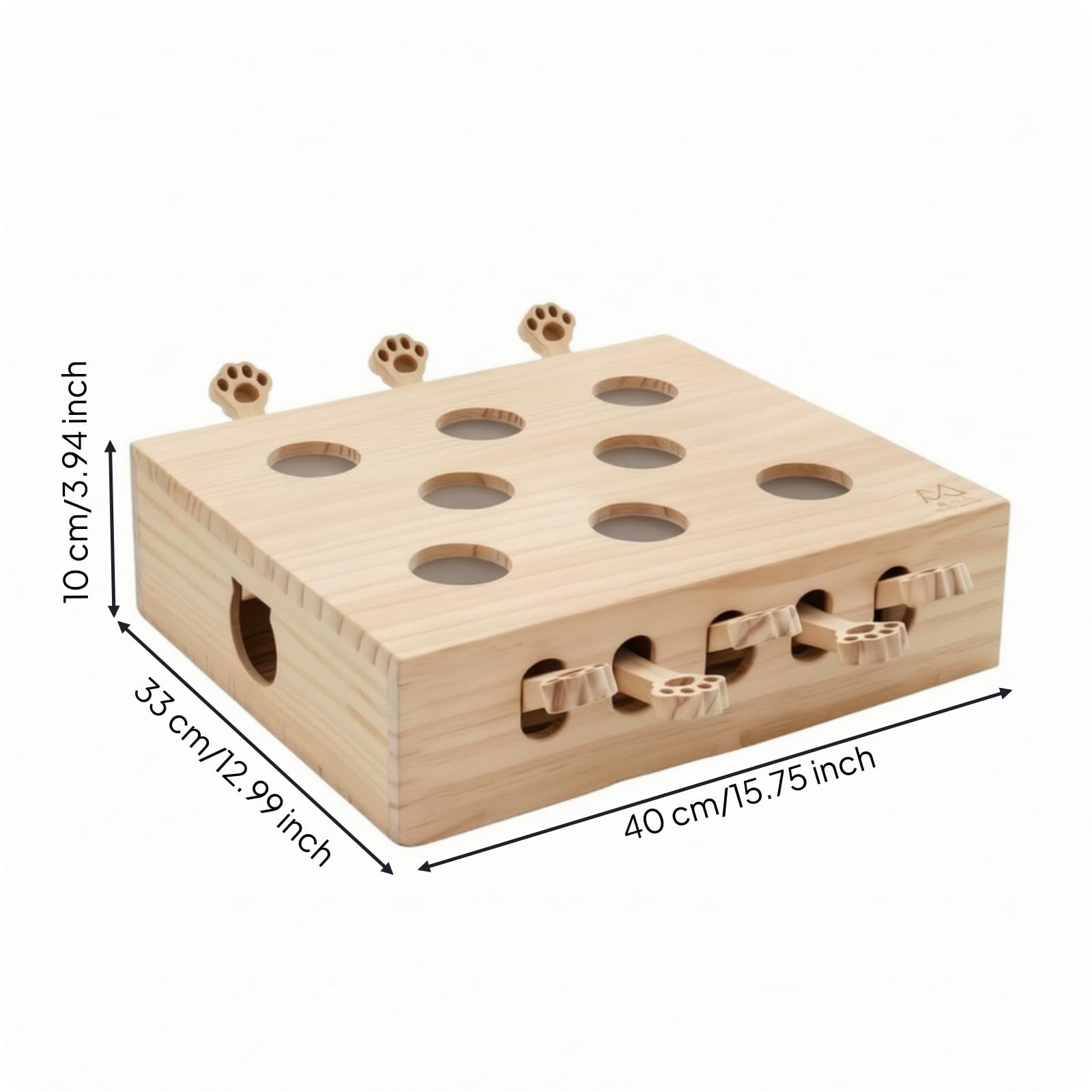 Harilla Interaktives Katzenspielzeug Holz Katzen Spielzeug Kistentunnel mit Steuerbaren Pfotenlaschen Und Runden Öffnungen aus Kiefernholz für Wohnung Wohnzimmer Gemeinsames Spielen, Style to 1