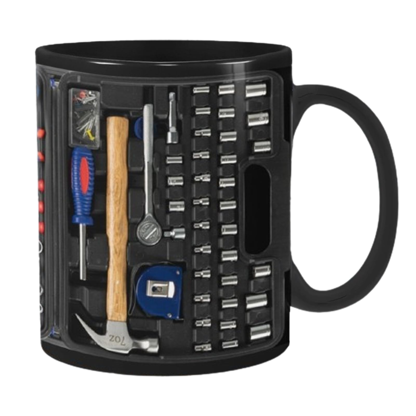 Imtrub Mechanician Mug, Mechanic Toolbox Set Mug, Funny Novelty Printed Black Ceramic Mug for Coffee, Design Mechanic Tea Cup for Dad Mens for Him Husband Boyfriend