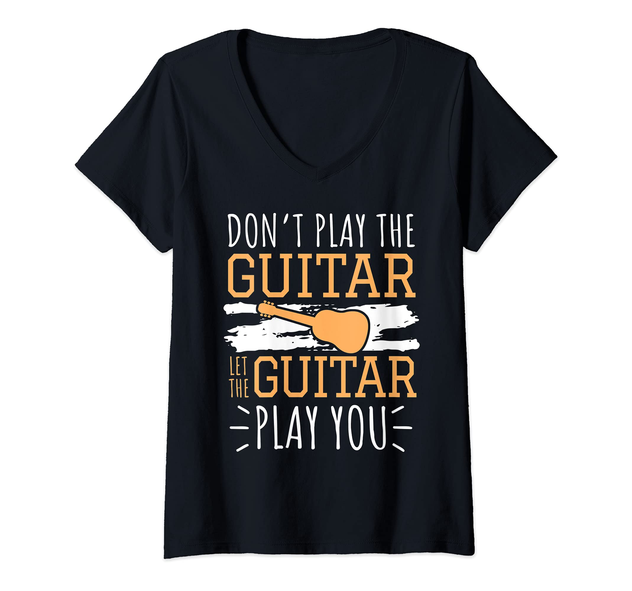 Womens Cool Guitar Player Quote Jazz Guitarist Freestyle Improvise V-Neck T-Shirt, Black