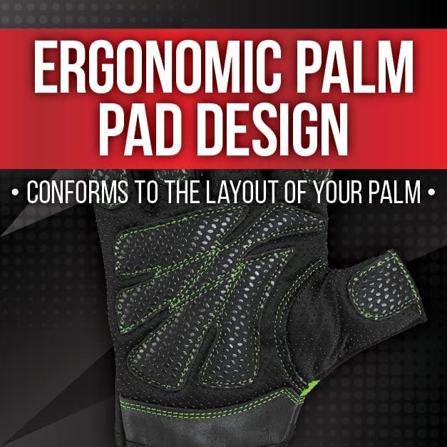 Miniatura 3 de Guantes de cuero para levantamiento de pesas con protección completa de la palma de la mano, perfectos para entrenamiento de pesas, prensa de banco,