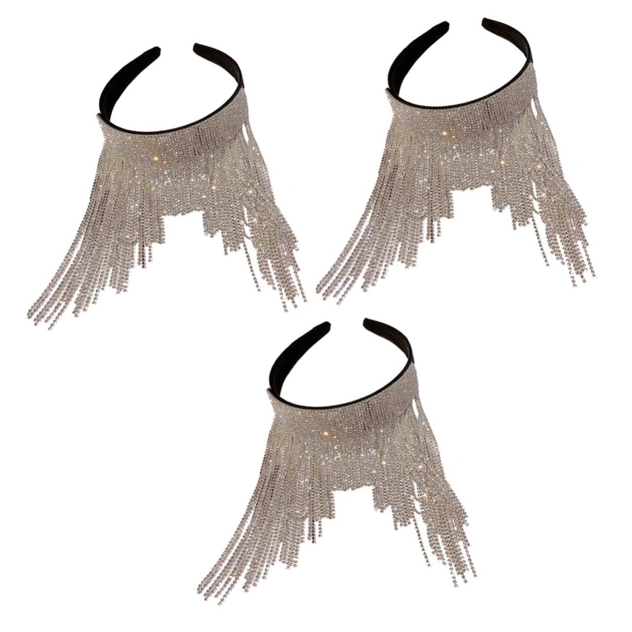 FRCOLOR 3 Pz Fascia Per Cerchietti Bambina Paillettes Mancare Strass Moda