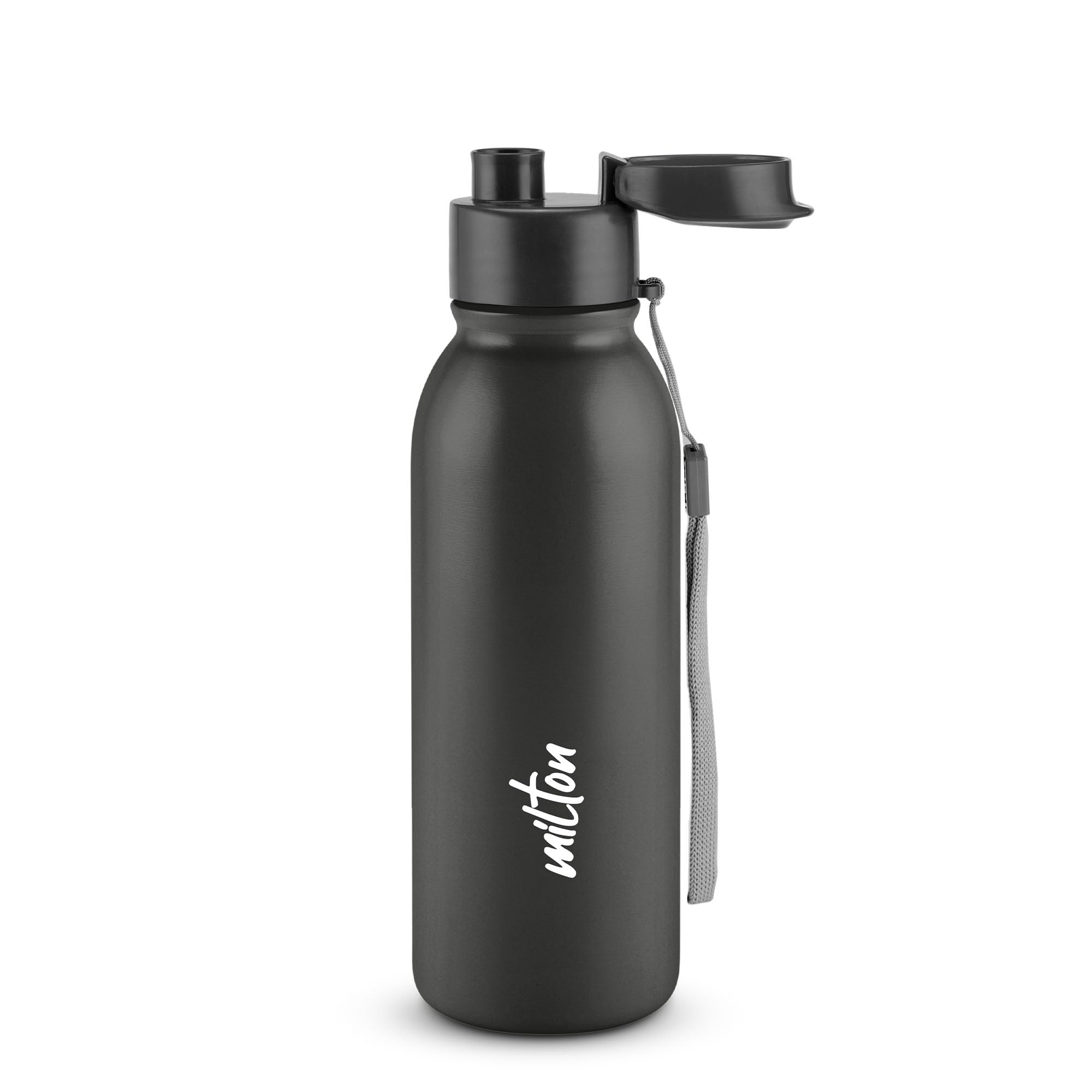 MILTON Caper 750 Stainless Steel Water Bottle 670 ml, Single Walled, ISI Certified I Leak Proof Lid, Rust Proof I For School, Office, Gym I Black-image-33