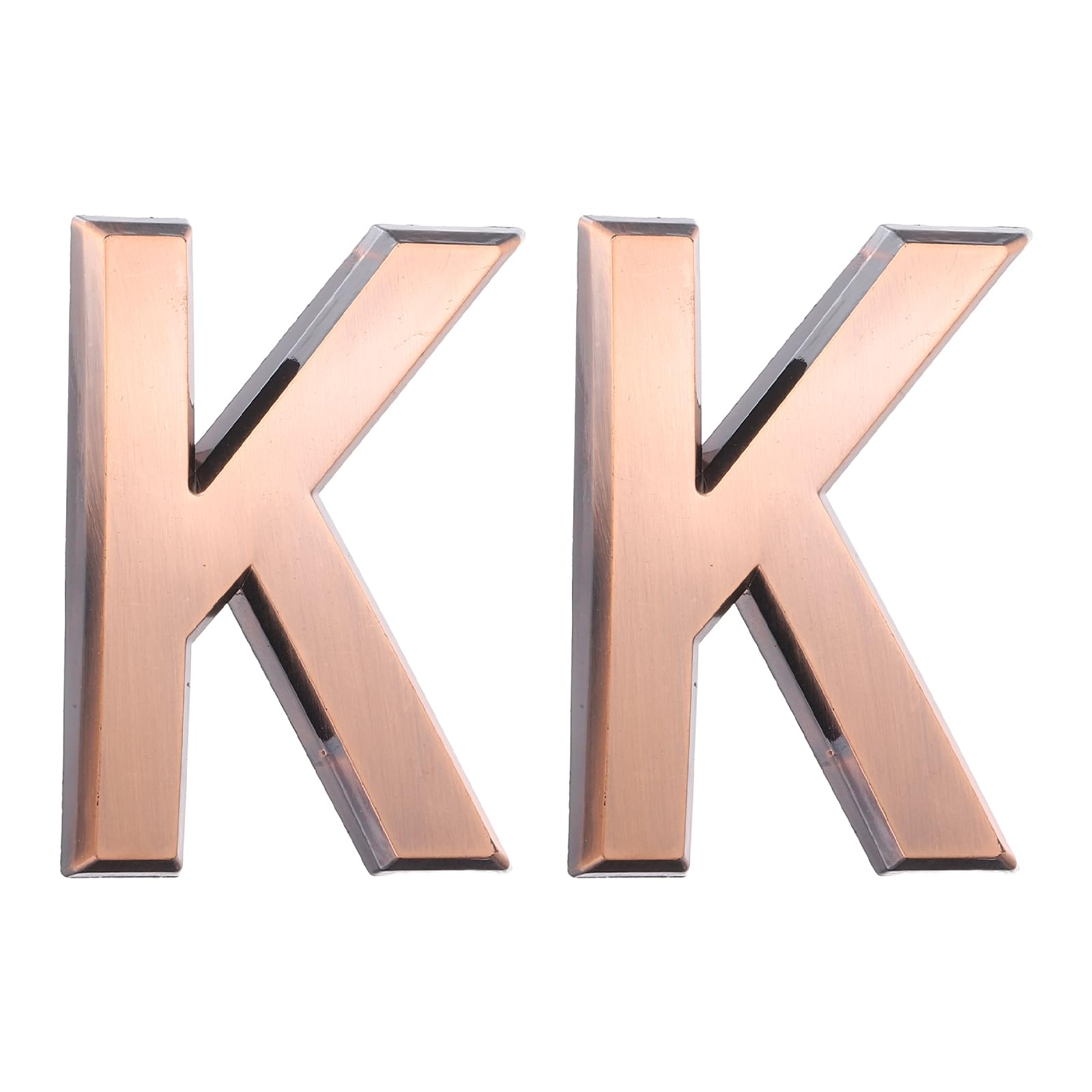 sourcing map 2 Pcs 2.76 Inch House Letters, Self-adhesive Mailbox Door Letter Stickers, Electroplated Finish Outdoor Address Signs for Office Hotel Apartments, Garden (Letter K, Bronze)