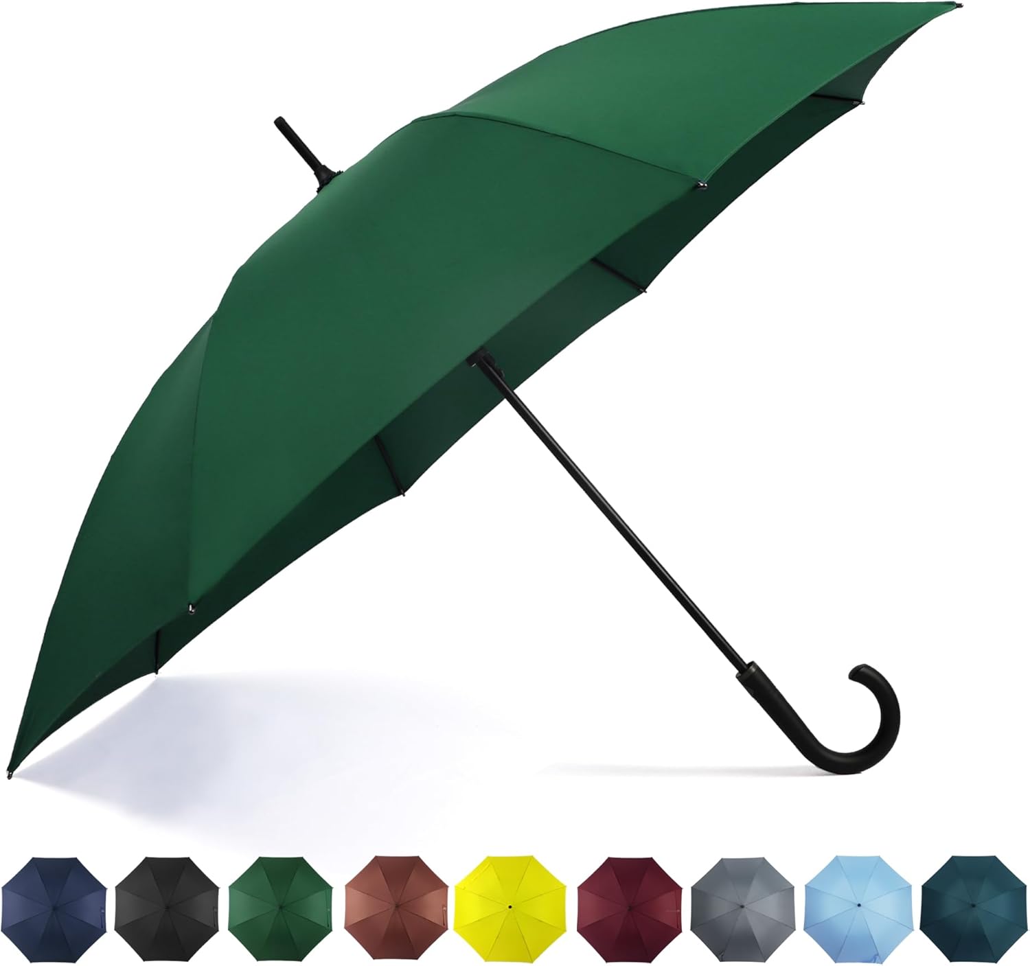 SoulRain 50 Inch Large Stick Umbrella Windproof Automatic Open Oversized J Handle Umbrellas for Men and Women Unbreakable Strong Travel Golf Umbrella
