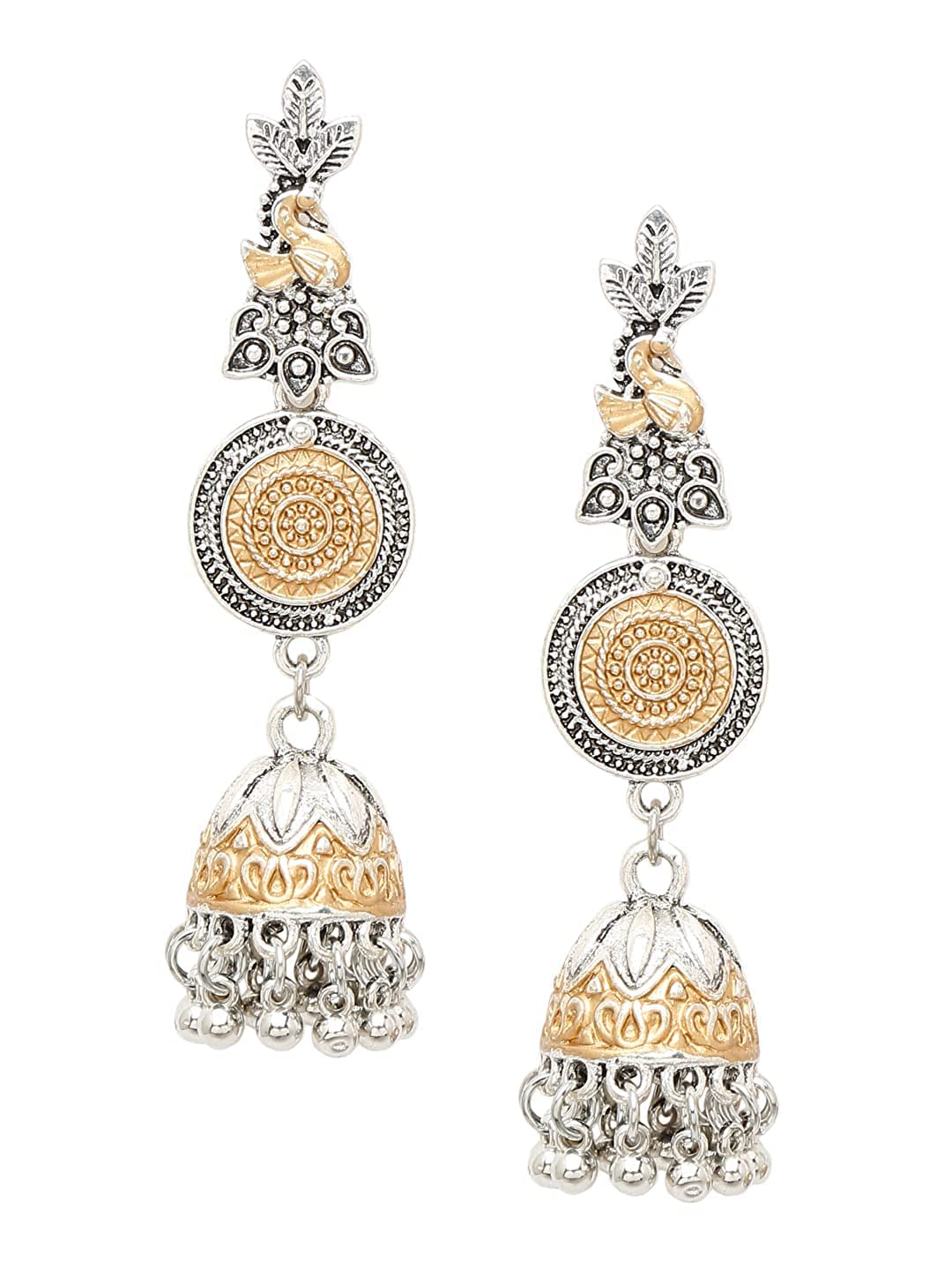 Oxidised Silver Jhumka Earrings for Women (Style 2)