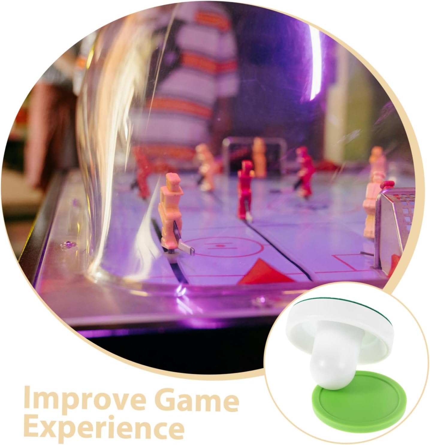 Kisangel 1set Plastic Ice Hockey Pusher and Pucks Kit for Desktop Games Includes and for Family Gatherings and Coordination Development