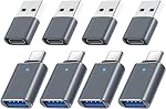 USB C to USB Adapter Type C to USB Adapter 3.0 Type C Male to USB Female USB C Female to USB Male Adapter OTG for MacBook Projector Chargers [4 Pack]