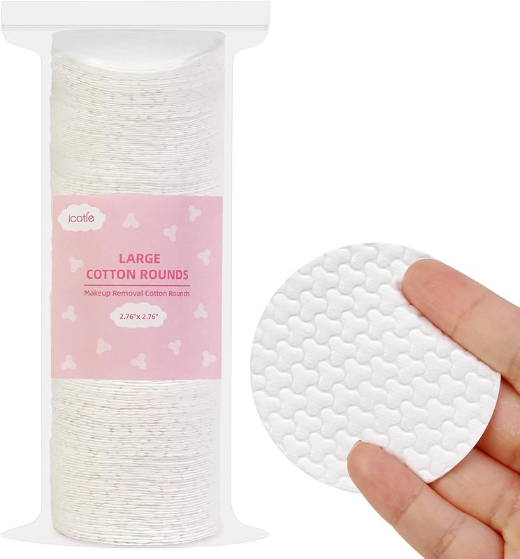 Discos de algodão ICOTLE, 100% algodão, diâmetro de 7 cm, pacote com 200