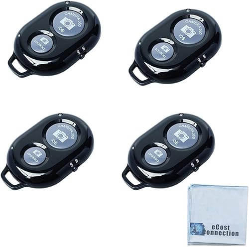 Miniatura 9 de Botones de obturador de control remoto inalámbrico para teléfonos inteligentes iPhone y Android, 1, negro, redondo con paño de limpieza de microfibra